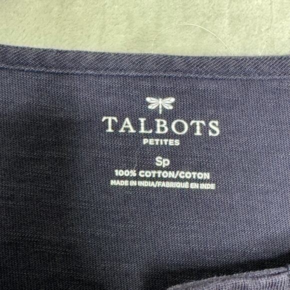 Talbots Top Womens SP Small Petite Navy Heavy Weight Cotton Lace Up Nautica1 - Picture 3 of 7